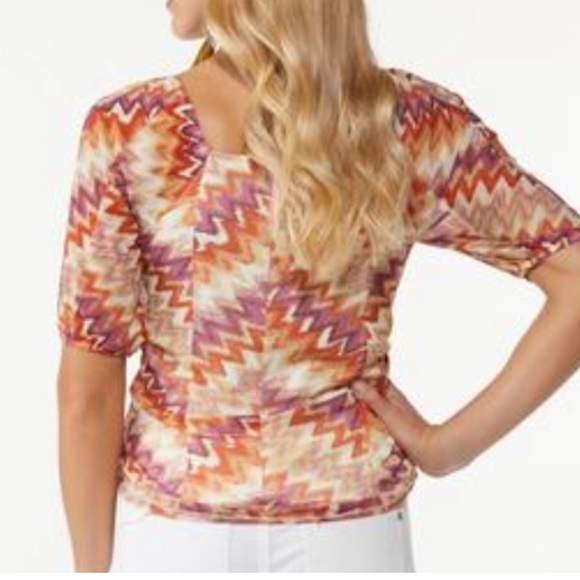 Cato Fall Season Cinched Sz L Lined Blouse Top - Picture 2 of 6